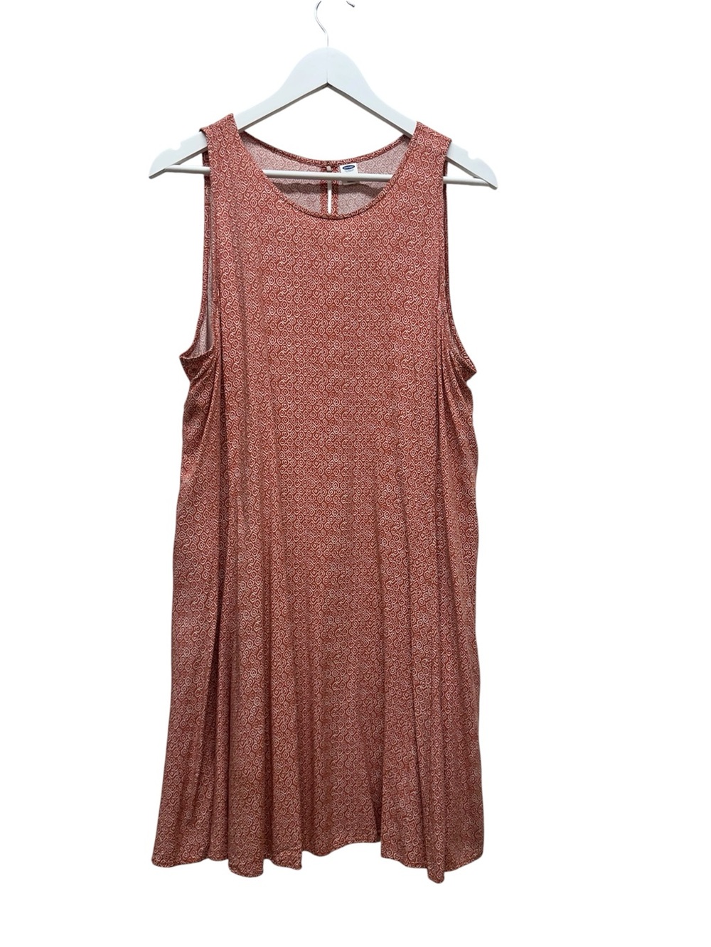 Old Navy Orange Ditsy Floral Sleeveless Swing Dress Womens XL Cottagecore